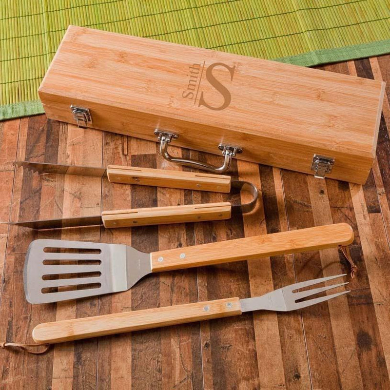 American Pacific Mortgage - Personalized BBQ Grill Set - Bamboo Case
