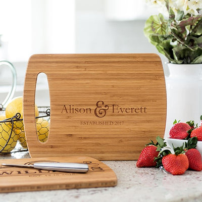 Personalized Medium Easy Carry Cutting Board - Modern Collection