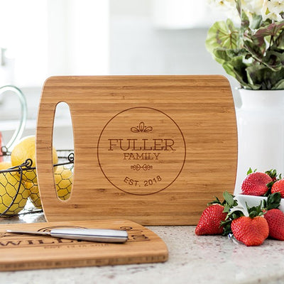 Personalized Medium Easy Carry Cutting Board - Modern Collection