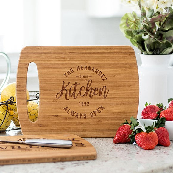 Personalized Medium Easy Carry Cutting Board - Modern Collection