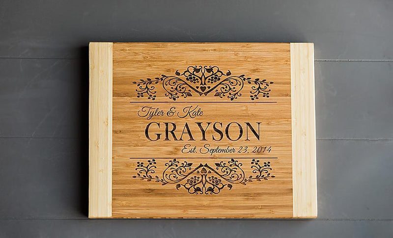 11x14 Two Tone Bamboo Cutting Board (Square Edge)