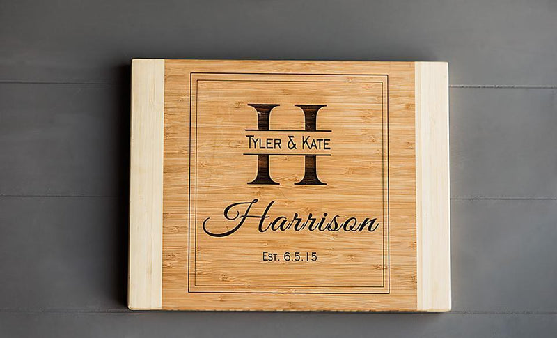 11x14 Two Tone Bamboo Cutting Board (Square Edge)