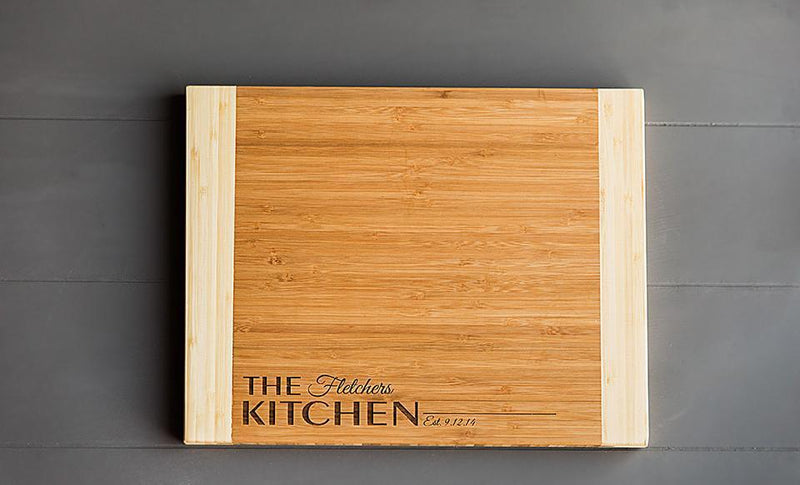11x14 Two Tone Bamboo Cutting Board (Square Edge)