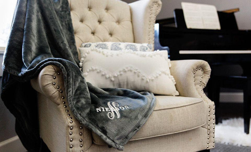 Embroidered Mink Touch Blanket