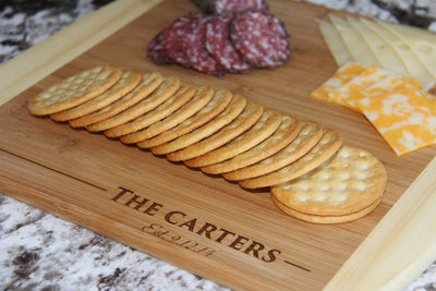 Personalized 11x14 Two Tone Bamboo Cutting Board (Rounded Edge)