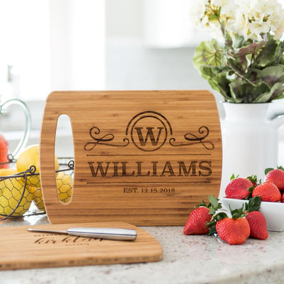 Personalized Medium Easy Carry Cutting Board - Modern Collection