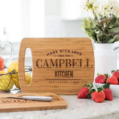 Personalized Medium Easy Carry Cutting Board - Modern Collection