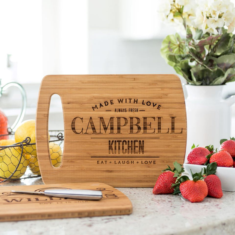 Personalized Medium Easy Carry Cutting Board - Modern Collection