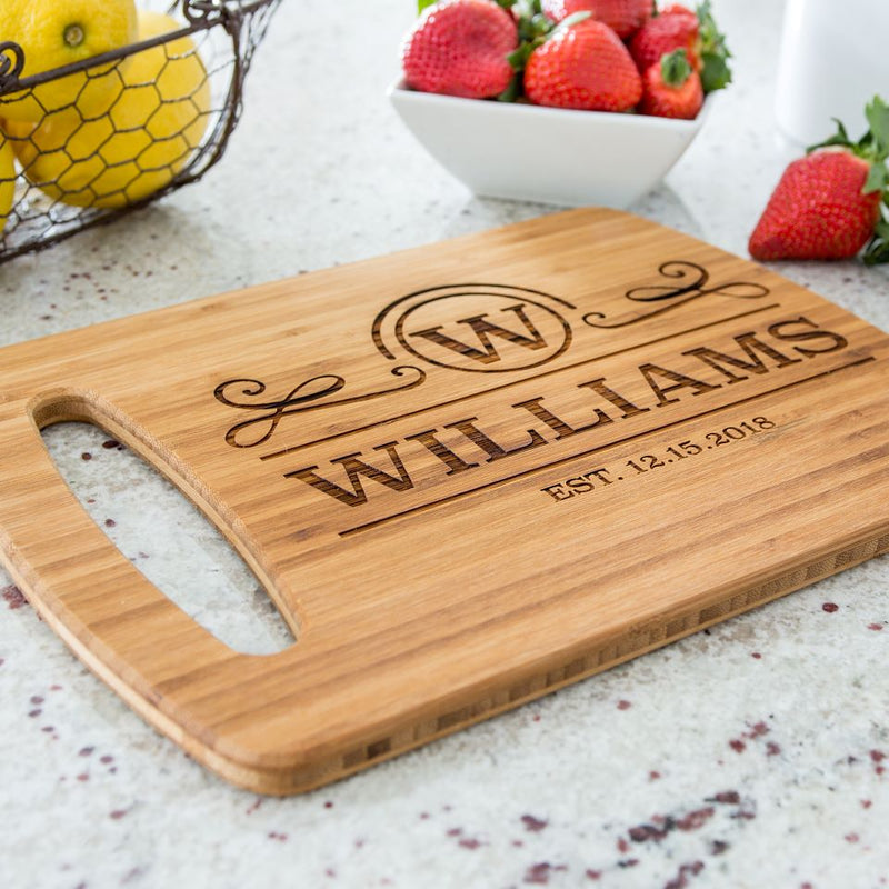 Personalized Medium Easy Carry Cutting Board - Modern Collection