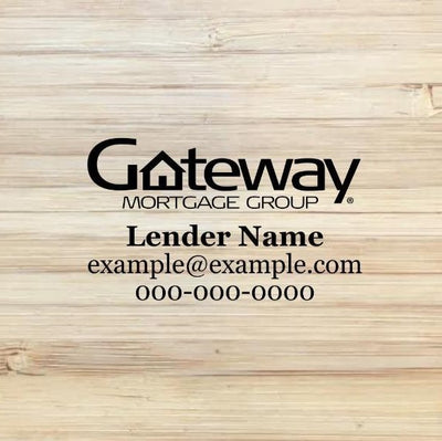 Gateway Mortgage Personalized Thick Bamboo Coasters – Set of 4 with Coaster Holder