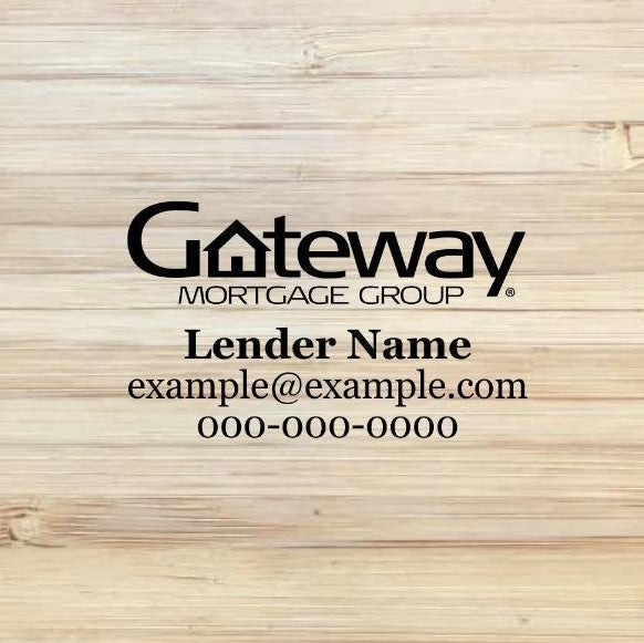 Gateway Mortgage Personalized Thick Bamboo Coasters – Set of 4 with Coaster Holder