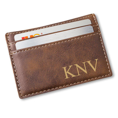 Men's Monogrammed Money Clip Wallet - Rustic - JDS