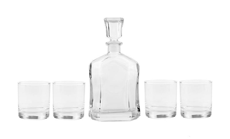 Personalized Decanter set with 4 Lowball Whiskey Glasses -  - JDS