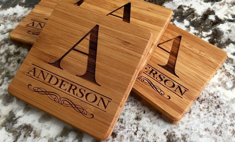 11x14 Bamboo Cutting Board & Set of 4 Bamboo Coasters