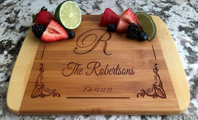 Personalized 8.5x11 Two Tone Cutting Board (Rounded Edge)