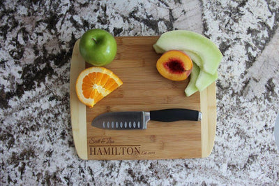 11x14 Two Tone Bamboo Cutting Board (Rounded Edge)