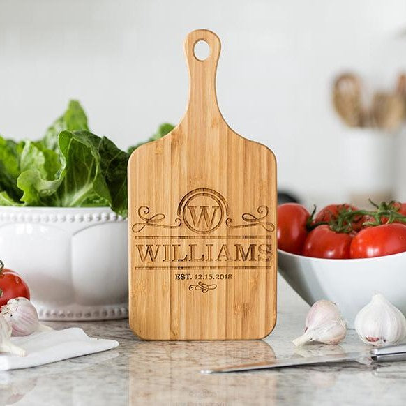 Guild Mortgage - Personalized Small Handled Bamboo Serving Boards - Modern Collection