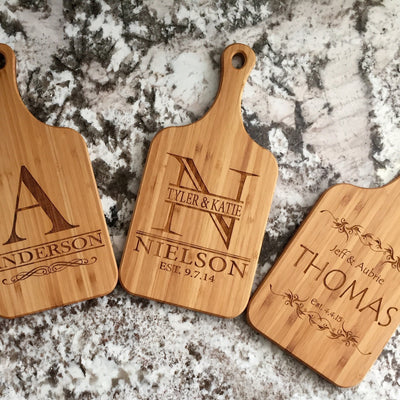 Re/Max Prestige Personalized Handled Bamboo Serving Boards - Free Shipping