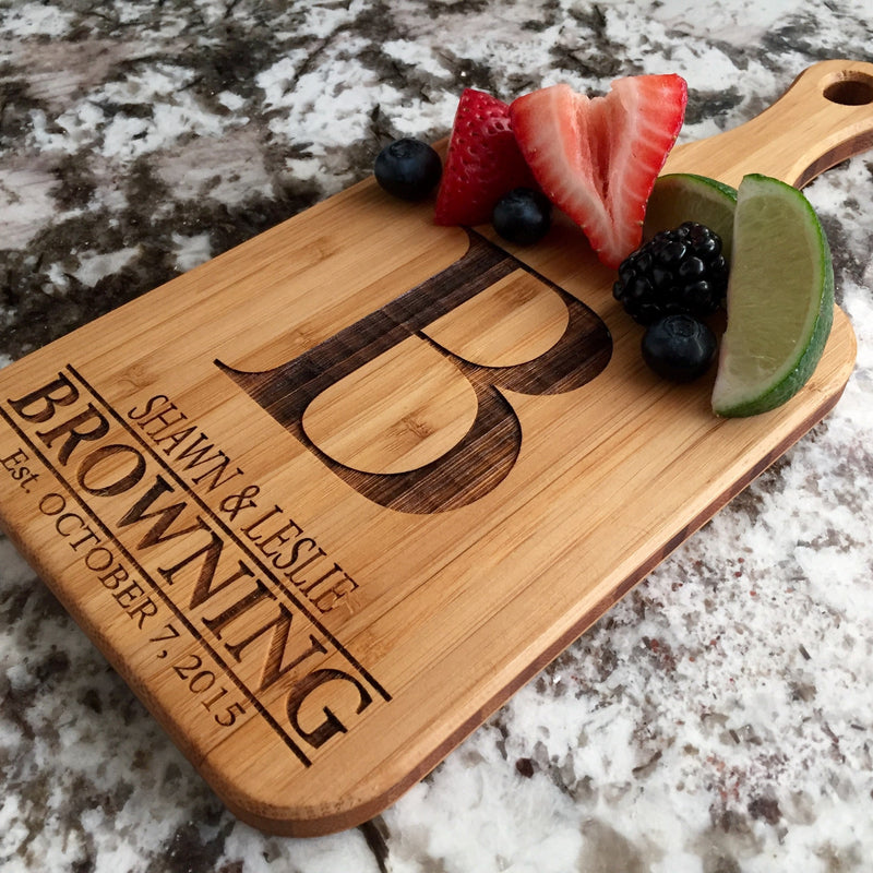 Re/Max Prestige Personalized Handled Bamboo Serving Boards - Free Shipping