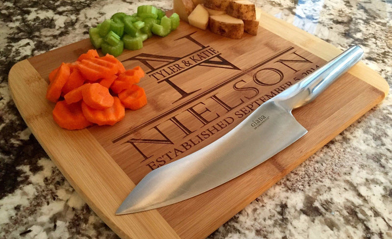 Personalized Bamboo Cutting Board 11x14 Rounded Edge