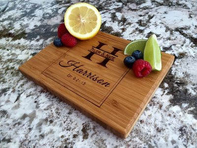 Personalized Cutting Board 6x8 (Single Tone) Bamboo - 10 Designs! - Qualtry Personalized Gifts