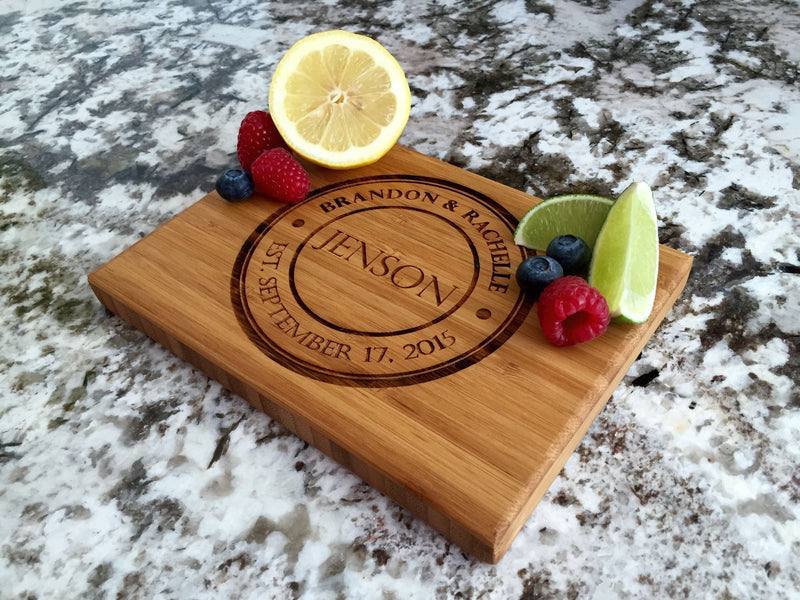 Personalized Cutting Board 6x8 (Single Tone) Bamboo - 10 Designs! - Qualtry