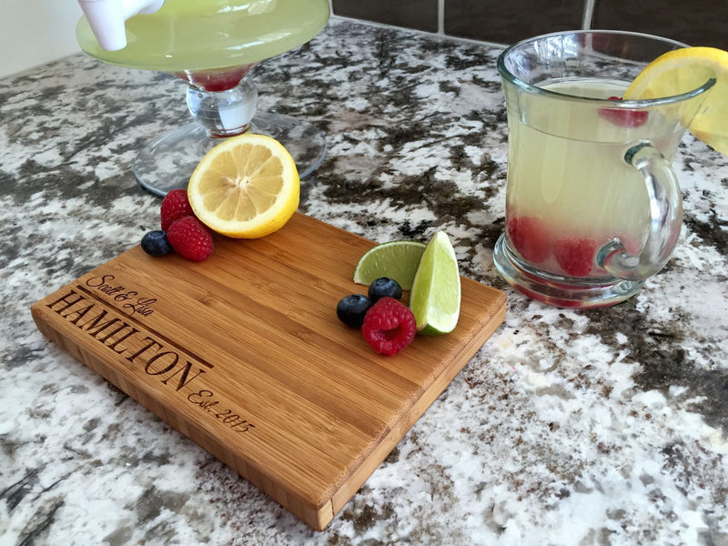 Personalized Cutting Board 6x8 (Single Tone) Bamboo - 10 Designs! - Qualtry