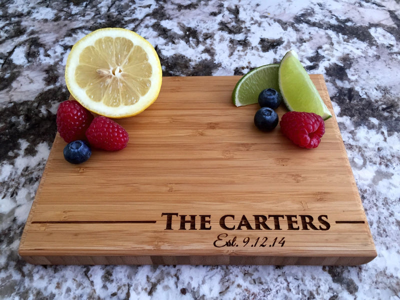 Personalized Cutting Board 6x8 (Single Tone) Bamboo - 10 Designs! - Qualtry
