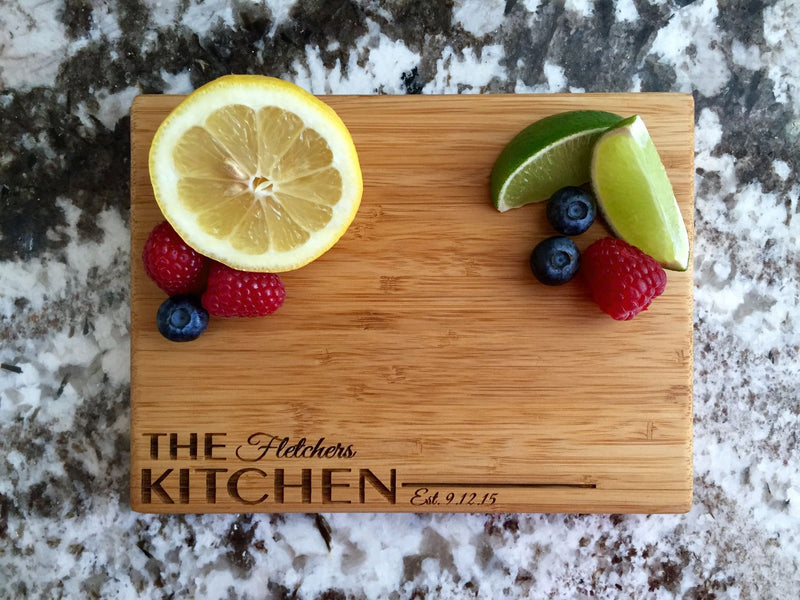 Personalized Cutting Board 6x8 (Single Tone) Bamboo - 10 Designs! - Qualtry
