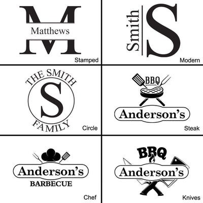 Personalized Grill Set - BBQ Set - Bamboo Case - 6 Designs - - JDS