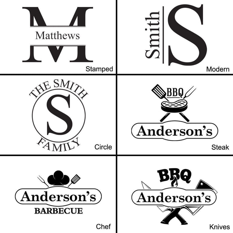 Personalized Grill Set - BBQ Set - Bamboo Case - 6 Designs - - JDS