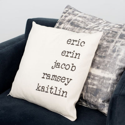 Family Names Personalized Throw Pillow Cover