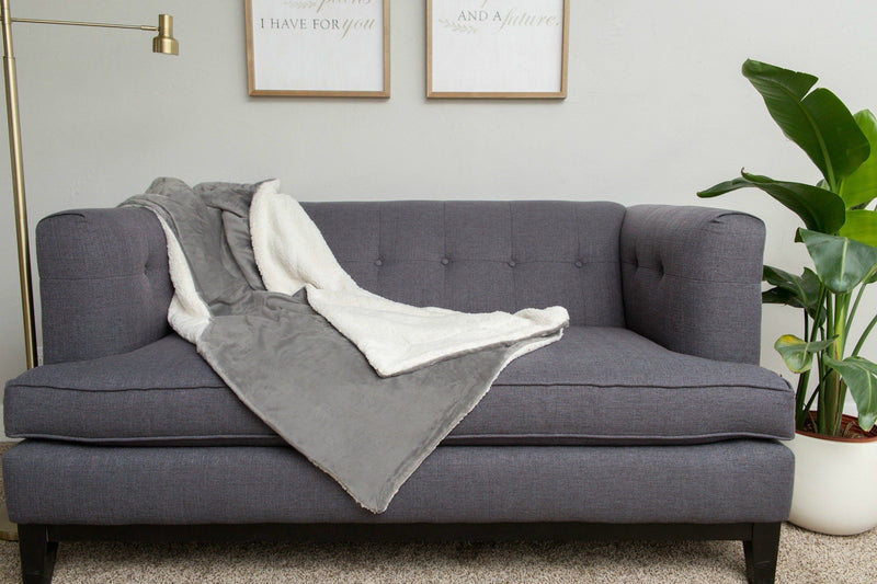 Embroidered Oversized Mink Sherpa Blankets