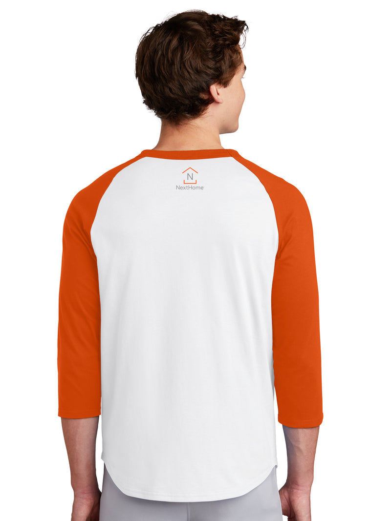 NextHome - "Real Estate" - Unisex Baseball Tee Orange Sleeves