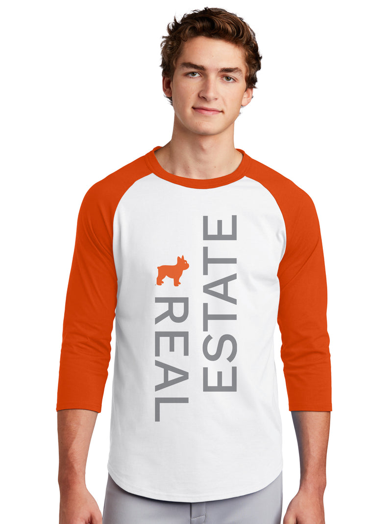 NextHome - "Real Estate" - Unisex Baseball Tee Orange Sleeves