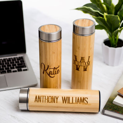 Personalized Insulated Bamboo Water Bottles