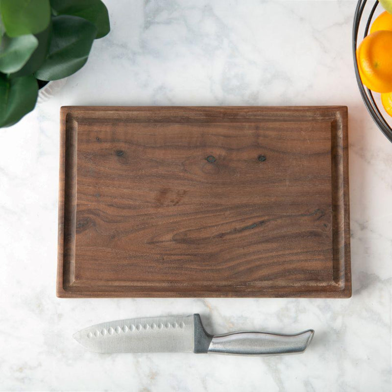 Monogrammed 8x12 Walnut Cutting Boards with Juice Grooves -  - Qualtry