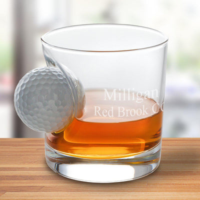 8 oz. Personalized Golf Ball Lowball - 2lines - JDS