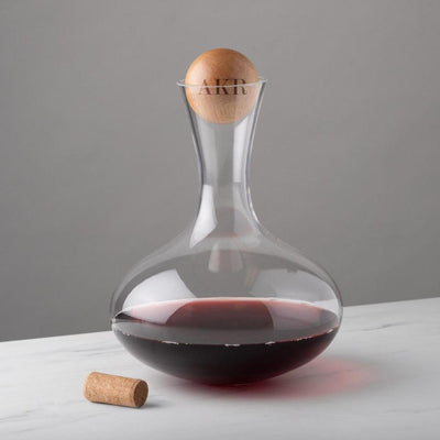Personalized Large Wine Decanter with Rubber Wood Stopper 67 oz. -  - JDS