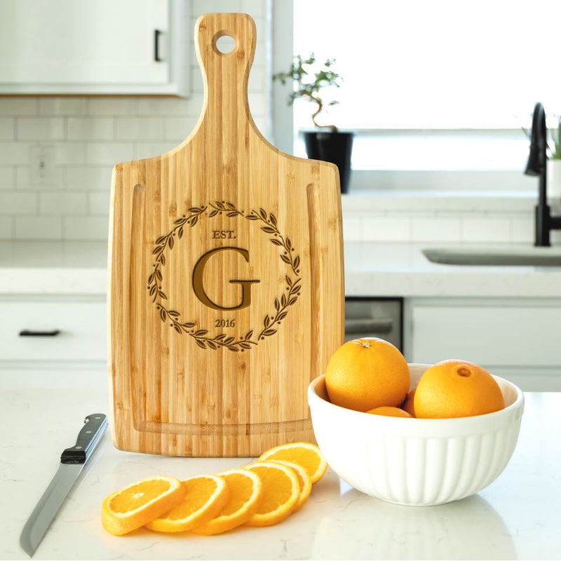 Guaranteed Rate - Large Handled Cutting board with Juice Grooves