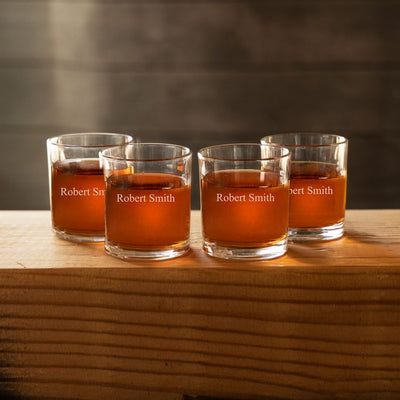 Personalized Lowball Whiskey Glasses - Old Fashioned Glass Set -  - JDS