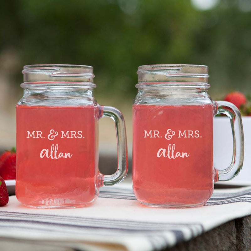Personalized Mason Jars - Set of 2