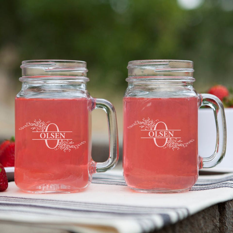Personalized Mason Jars - Set of 2