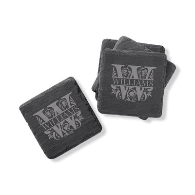 Personalized Slate Coaster Set - Set of 4