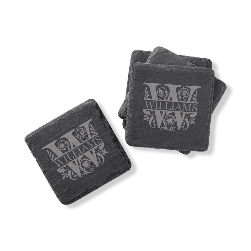 Personalized Slate Coaster Set - Set of 4