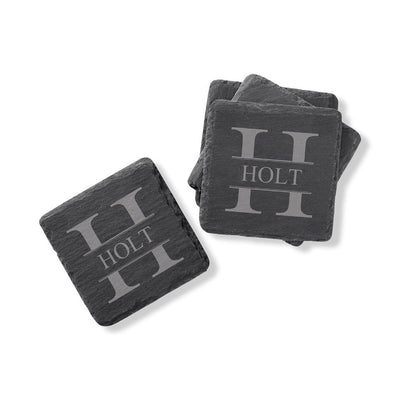 Personalized Slate Coaster Set - Set of 4