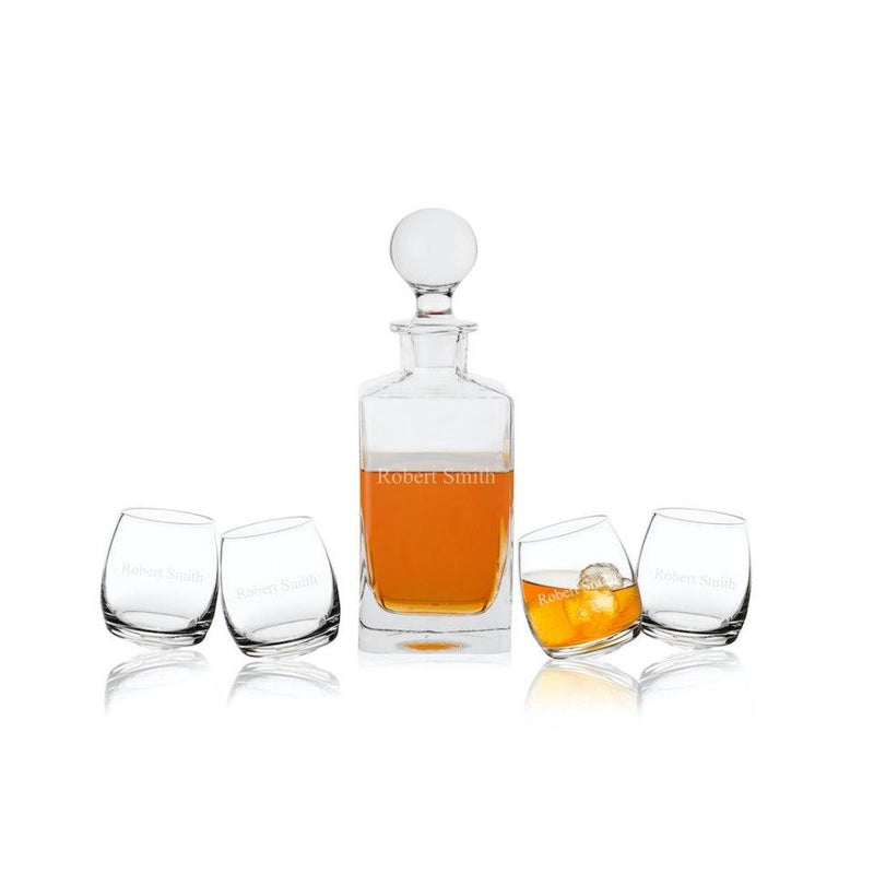 Personalized Tipsy Whiskey Decanter Set - 1Line - JDS