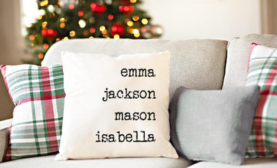 Family Names Personalized Throw Pillow Cover